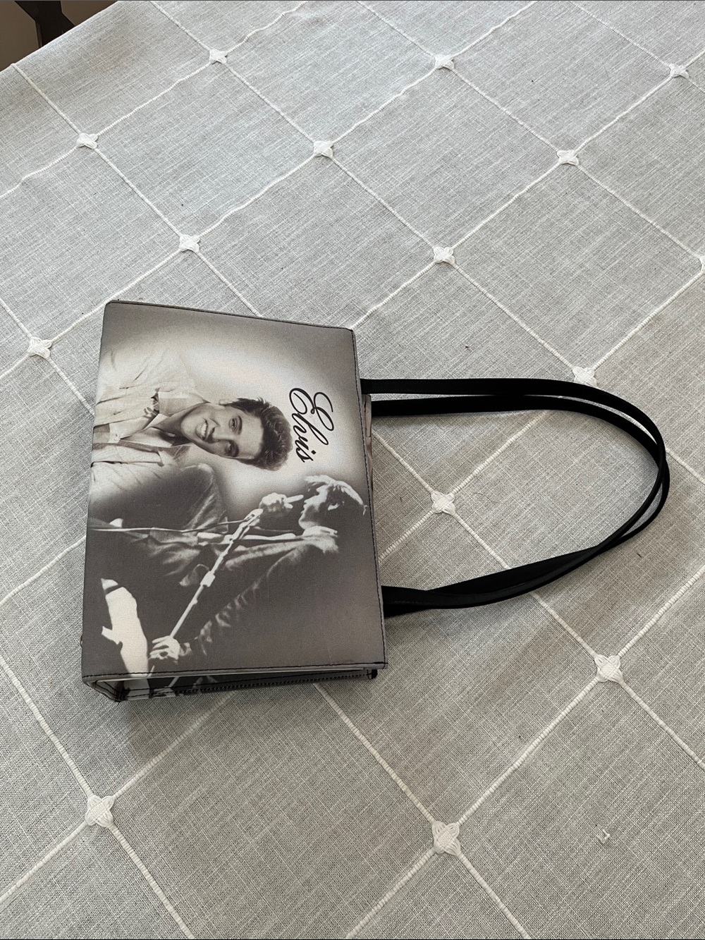 ELVIS Graphic Shoulder Tote Bag - Black/Gray - Picture 7 of 9